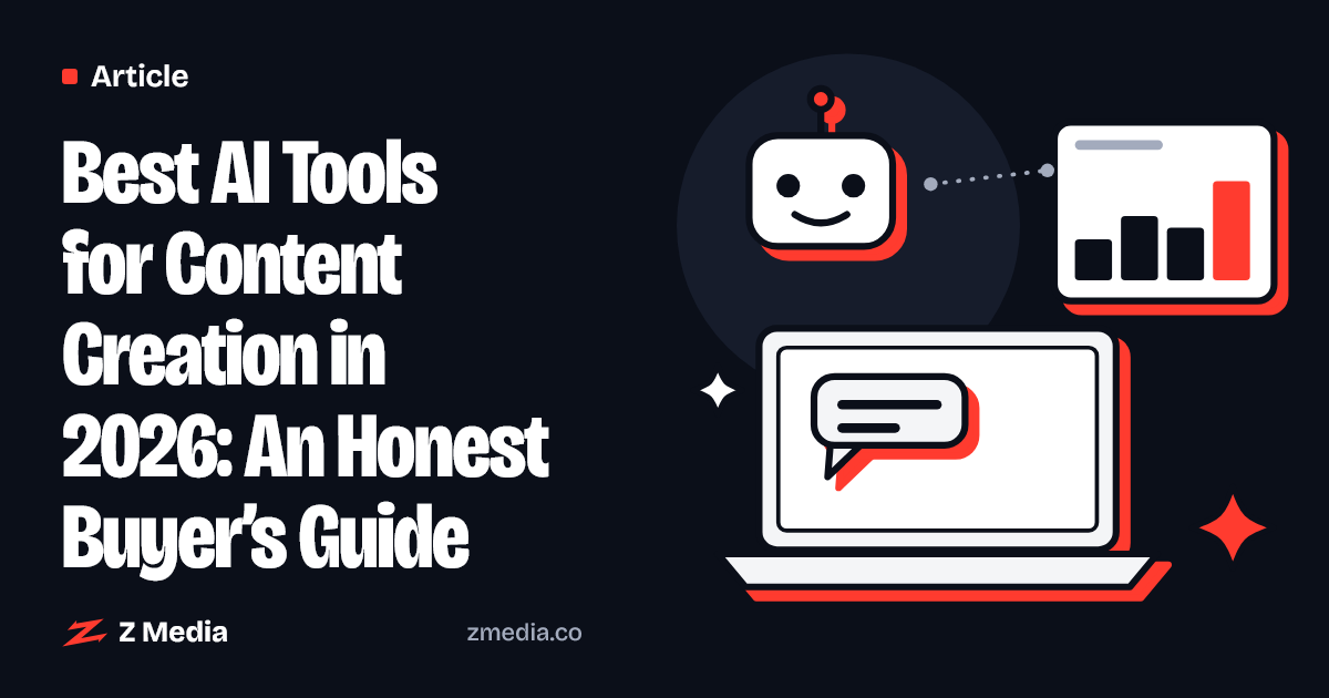 Flat illustration of a laptop, a friendly AI bot and a chart