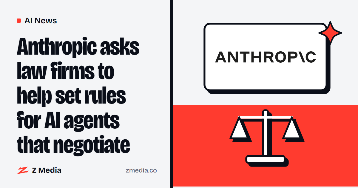 Anthropic logo beside a flat illustration of a scale