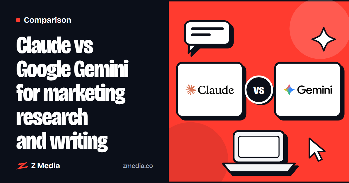 Logos of Claude, Gemini side by side, flat illustration