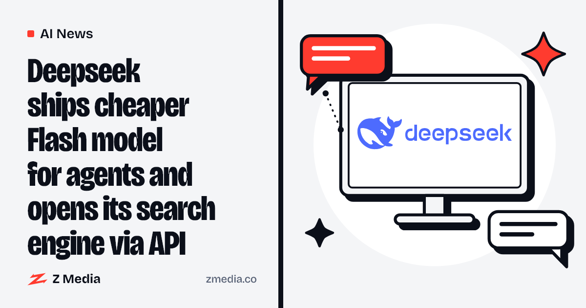 DeepSeek logo on a computer screen, flat illustration