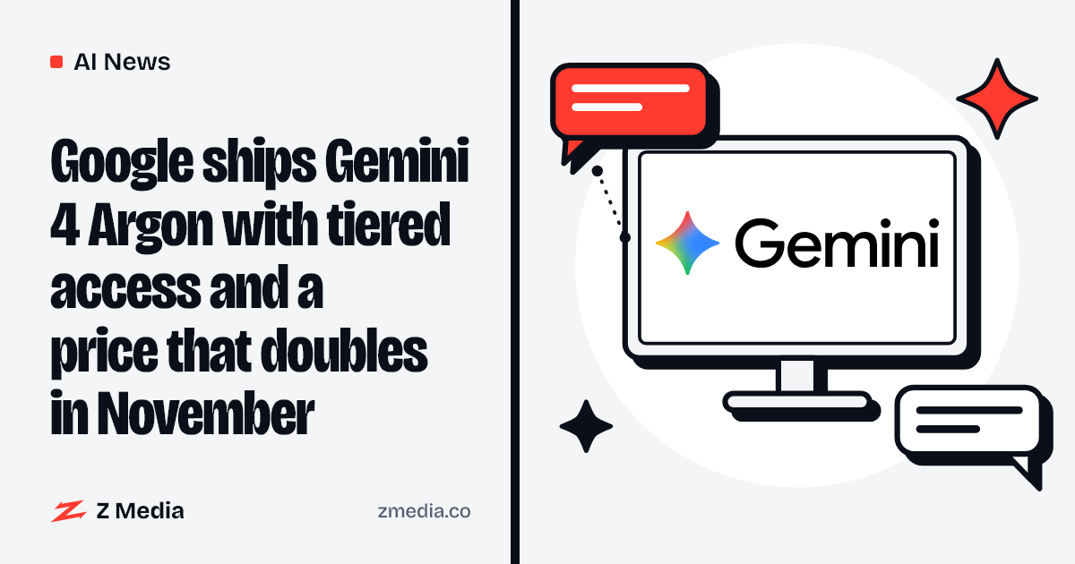 Gemini logo on a computer screen, flat illustration