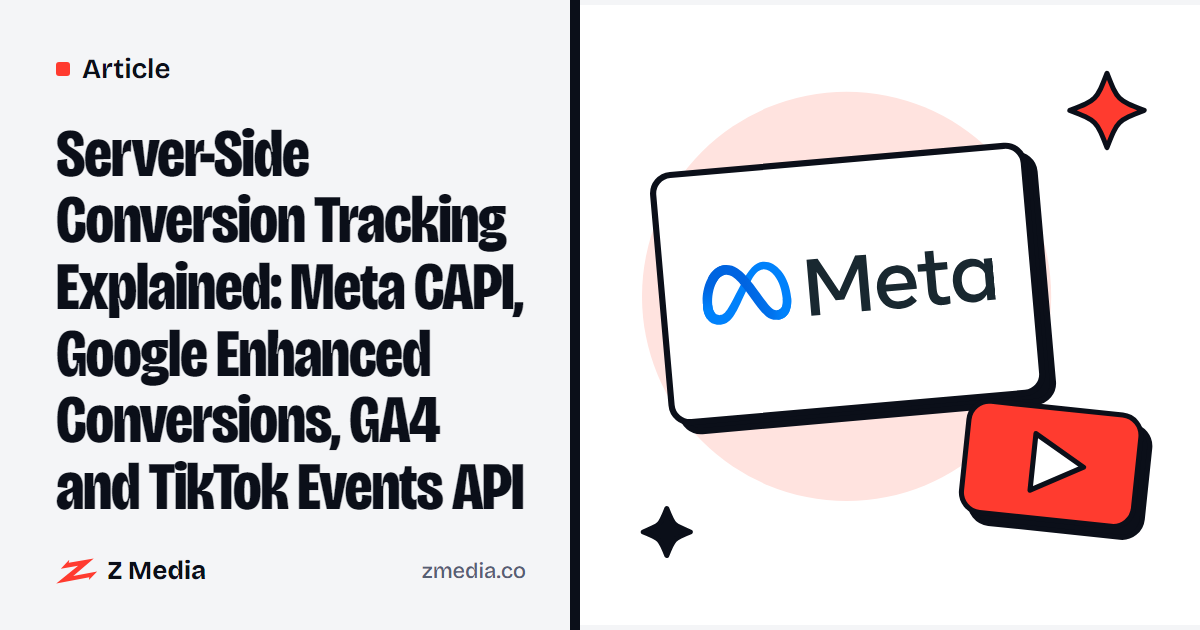 Meta logo beside a flat illustration of a play