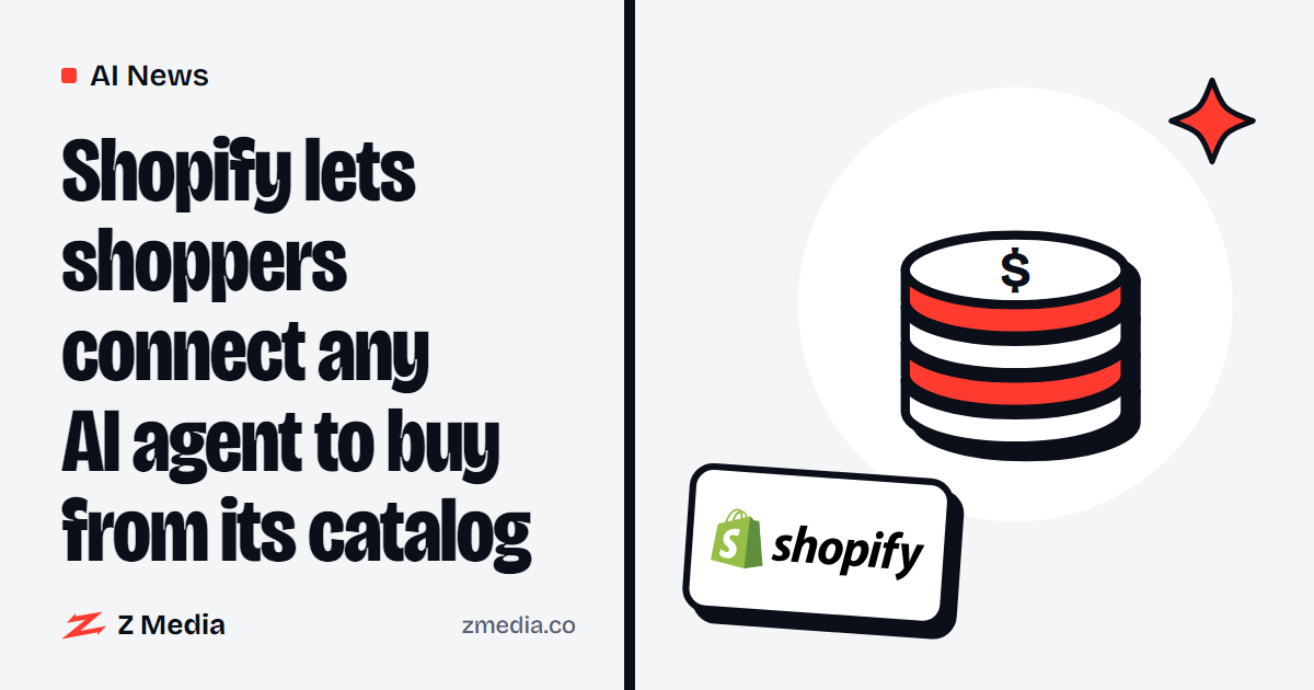 Shopify logo beside a flat illustration of a coins
